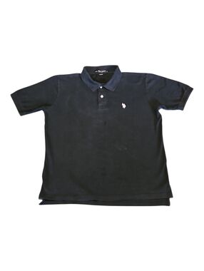 U.S Polo Assn. Polo Shirt Short Sleeve Black Pique Mens L